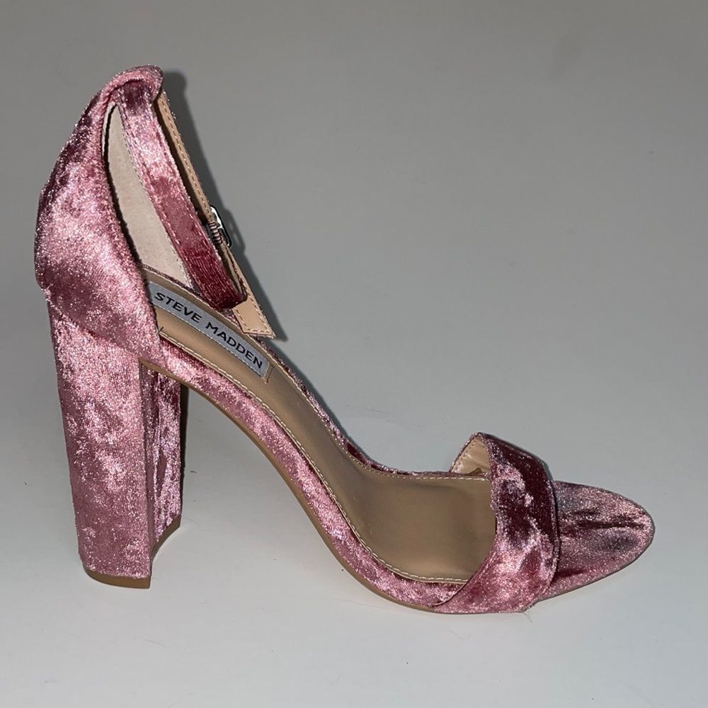 Steve Madden suede chunky heels, Size 8.5